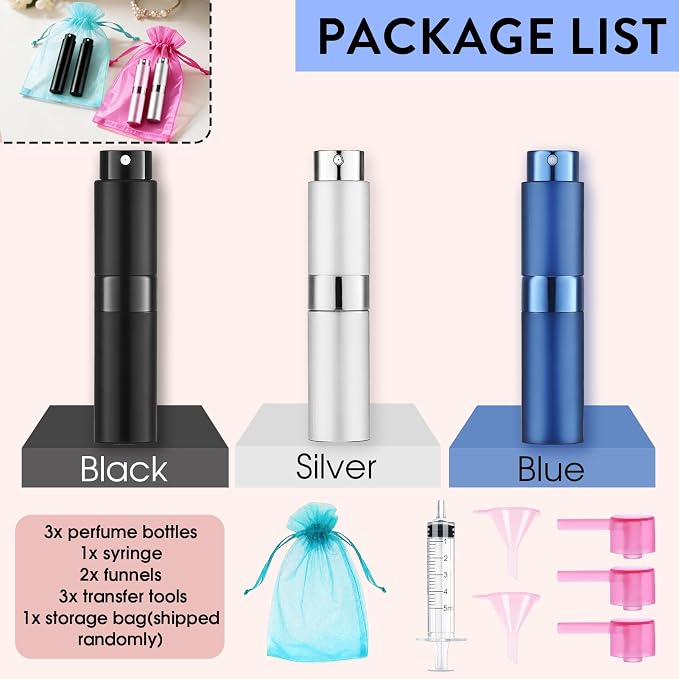 Atomizador de perfume portátil 8 ml x3 piezas miniatura 7