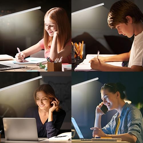 Miniatura 7 de Lámpara de escritorio LED, lámpara de escritorio con puerto de carga USB, 5 modos de color, 10 brillo, luz natural, lámpara de lectura para el