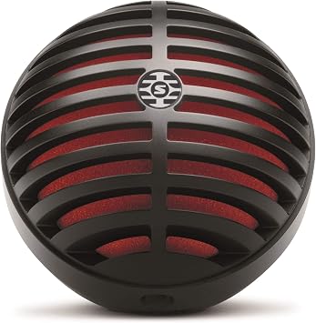 Shure MV5 Digital Condenser Microphone with USB and Lightning Cables - Black with Red Foam