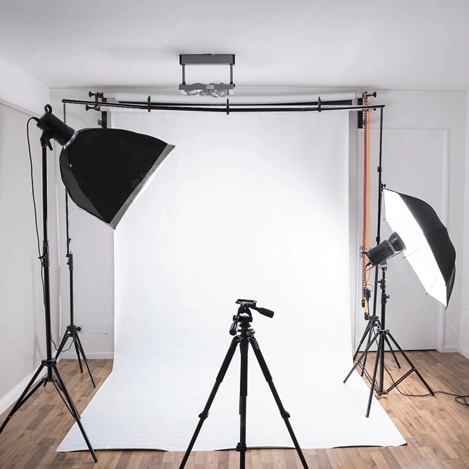 EMUKOEP Kit Supporto per Fondale Fotografico Durevole e Regolabile, Stabile e Affidabile per Studio Fotografico 2x3 M