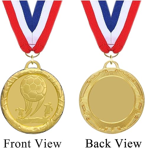 Miniatura 2 de Paquete de 12 medallas de fútbol para premios para niños y adultos, medalla de premios de metales de oro para niños, trofeos de participación en