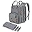 Qualyphant Large Diaper Bag Backpack for Two Kids Twins - Expandable Baby Bag (26-36L), Dual Big Compartments - Includes Changing Pad & Stroller Straps, Unisex Grey