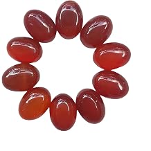 Natural Carnelian 18x13mm Oval Flat Bottomed Cabochons Crystal Gemstone DIY Inlay Material,Attracting Wealth Energy Stone 10Pcs