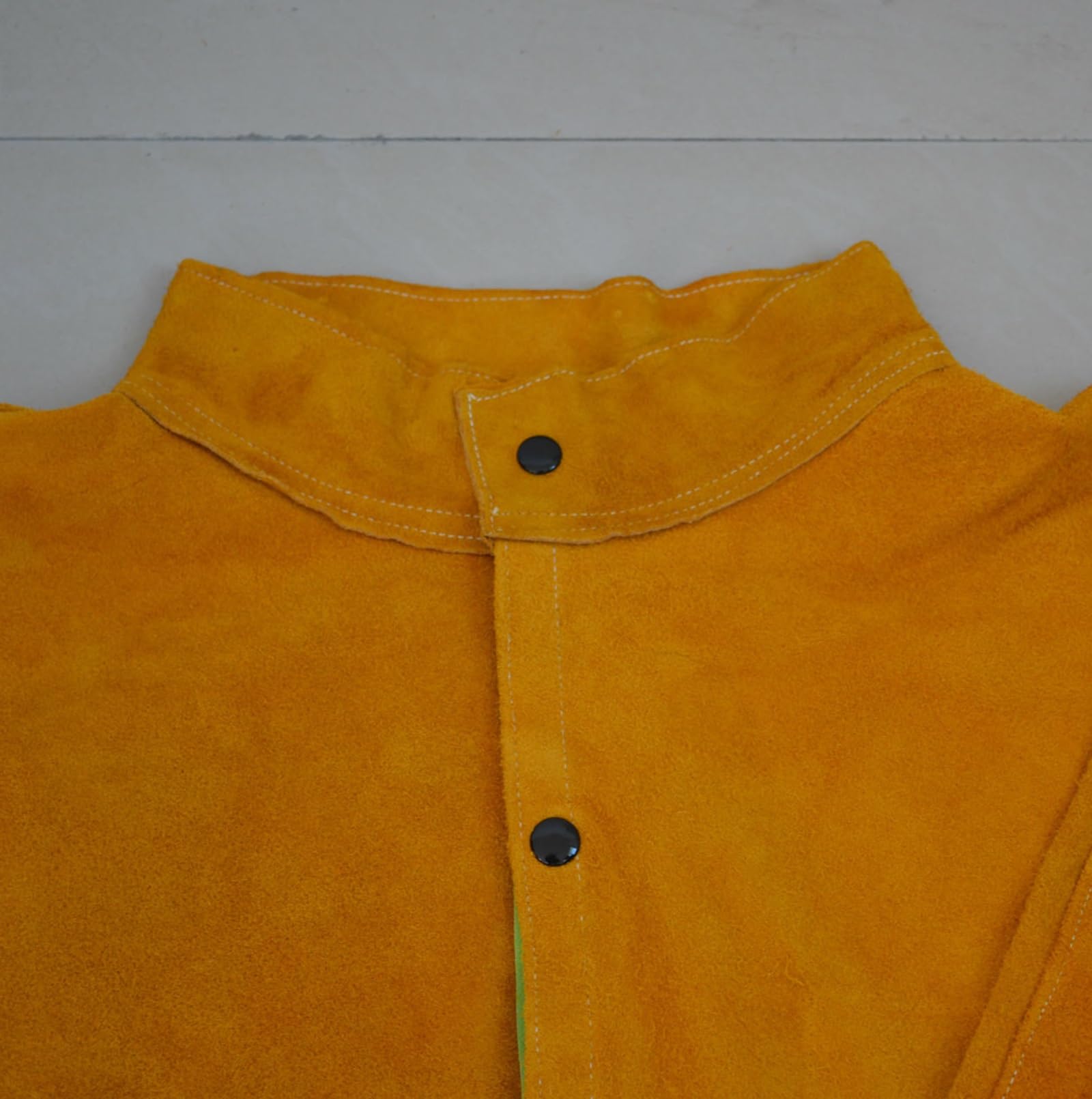 Abbigliamento da Saldatura in Pelle Giacca Spaccata Resistente al Calore e Alla Fiamma con Tasche per Attrezzi Carpenteria Meccanica per Uomini e Donne