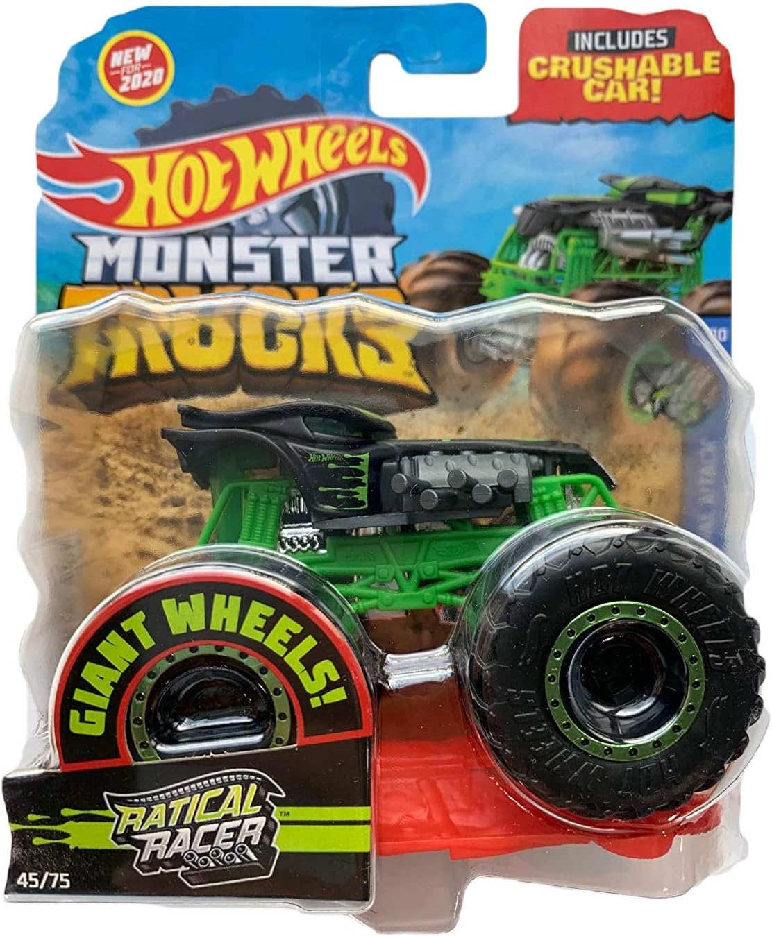 Hot Wheels Monster Trucks Ratical Racer, Includes Crushable 45/75 [Animal Attack]