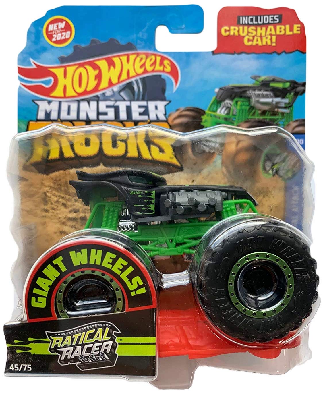 Voiture Hot Wheels Street Beasts 2020 - Ratical Racer 91/250, Carte EU, Dans Son Blister Non Ouvert, Occasion