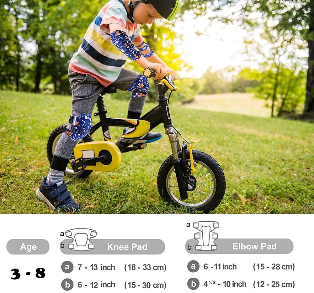Adicop Soft Kids Knee Pad Elbow Pads as Toddler Protective Gear Set for Skateboard Cycling Skate Bike Knee and Elbow Pads for Girls Boys 3-8 Years Old