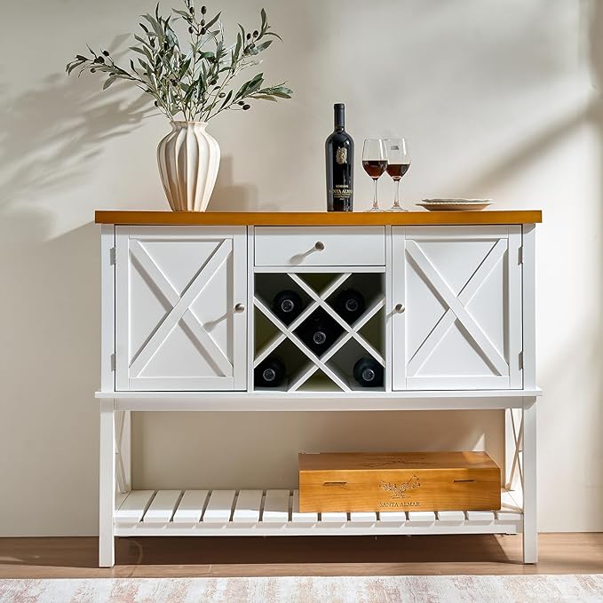 Gabinete para Vinos de 47" con 2 Puertas y 1 Cajón, Diseño Granja miniatura 4