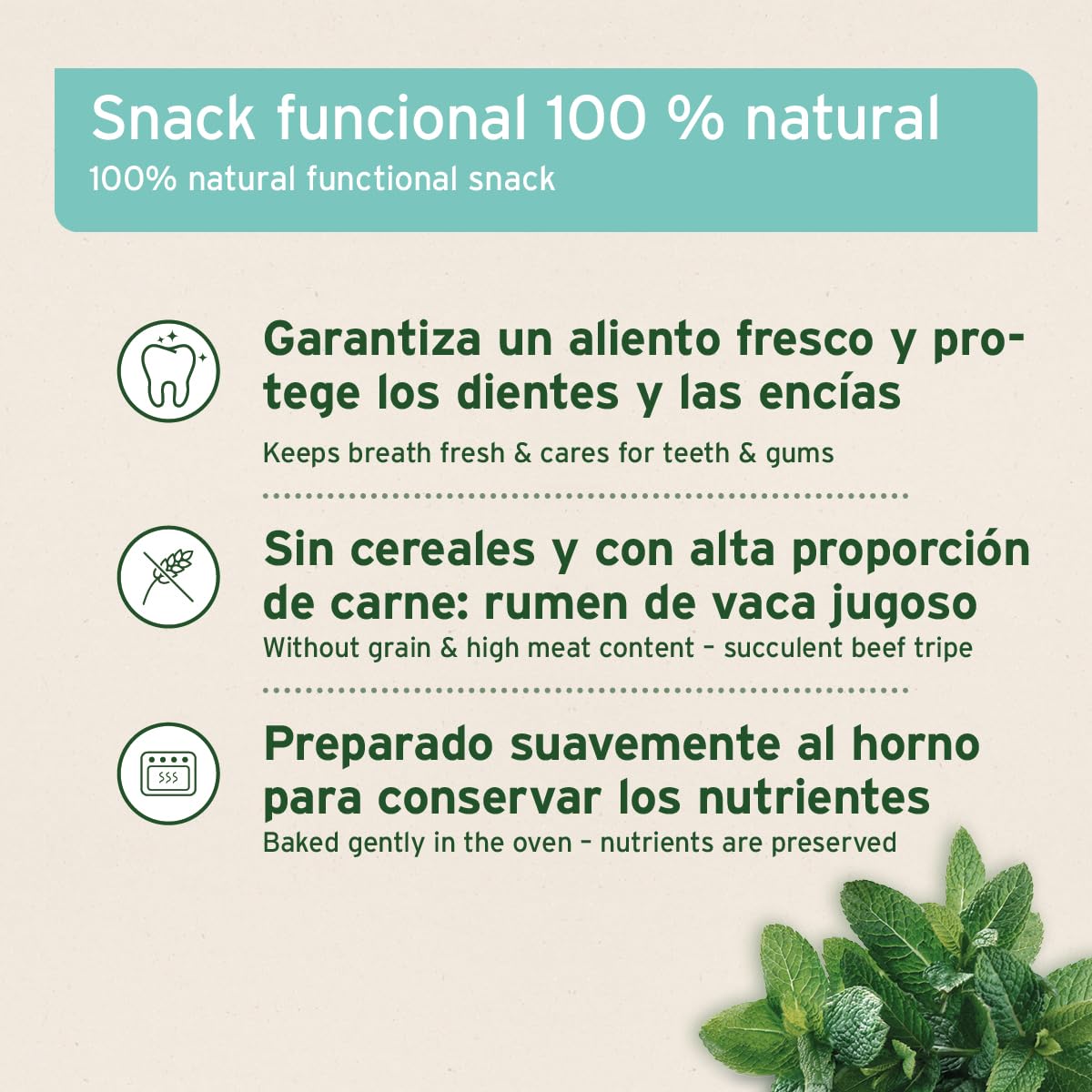 AniForte Denta Snack para Perros 300 g - Cuidado Dental Natural, contra el Mal Aliento, golosinas para Perros para Unos Dientes sanos, para la higiene bucal y el Cuidado Dental