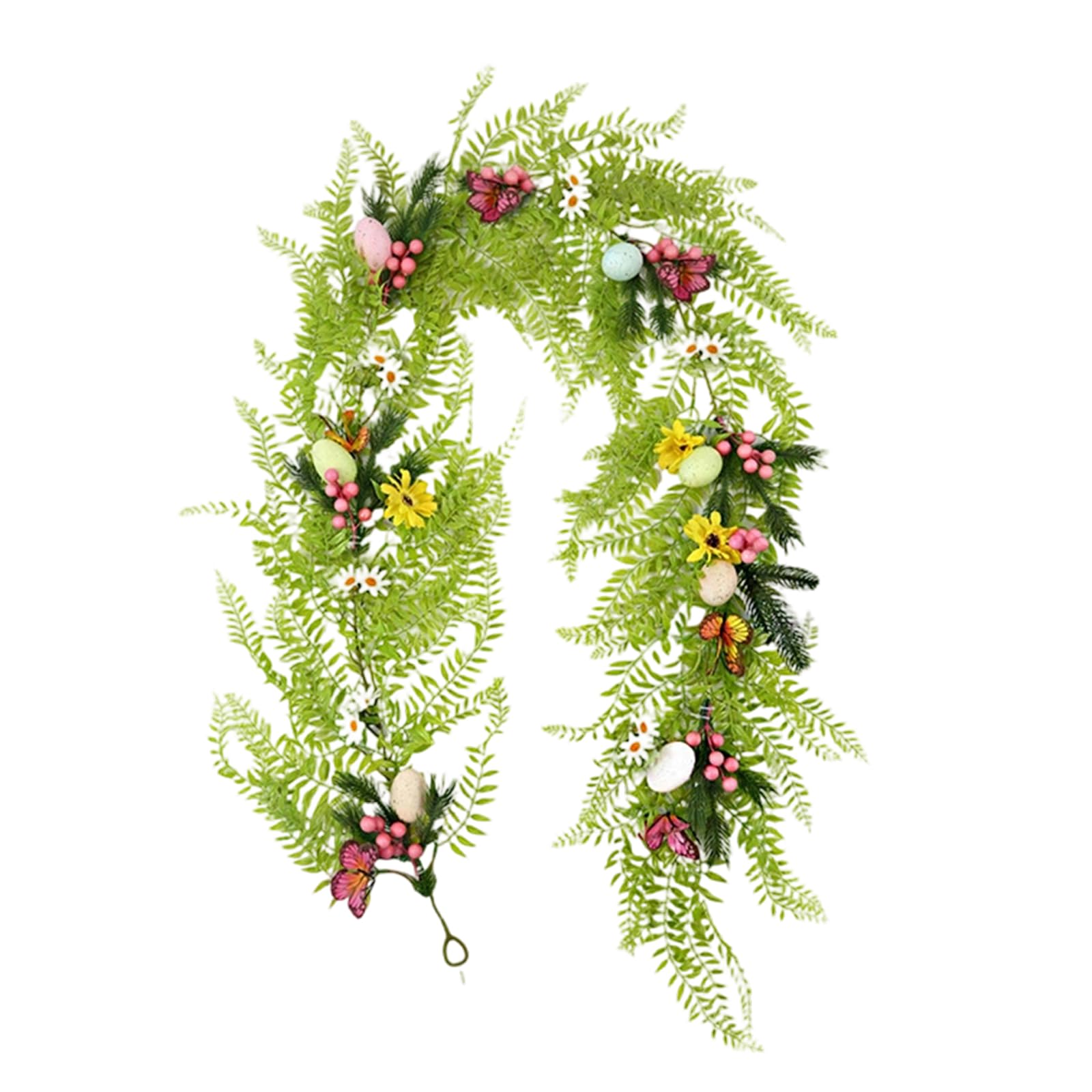 Tsophreniq Artificial Easter Vine with Colorful Eggs Flexible Hanging Decor for Home Parties Holiday Party Decorations