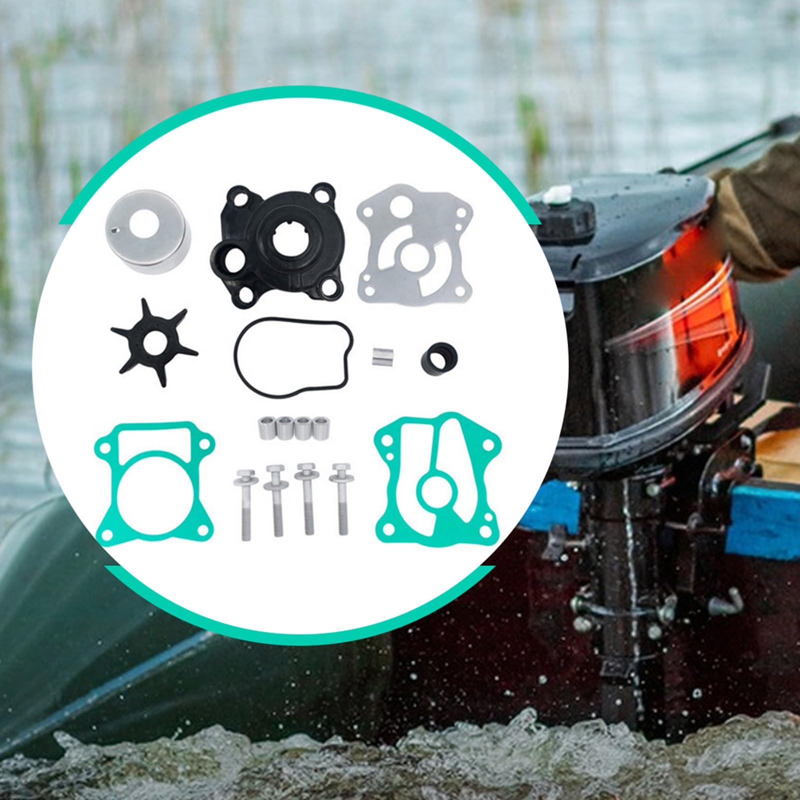 Kit di riparazione per pompa 'acqua, ricambio per motori fuoribordo, sostituisce le parti del motore, pompa 'acqua, set di servizio per motori fuoribordo, sostituisce la ruota della pompa | sostituisce le parti del motore, pompa 'acqua, set di servizio pe