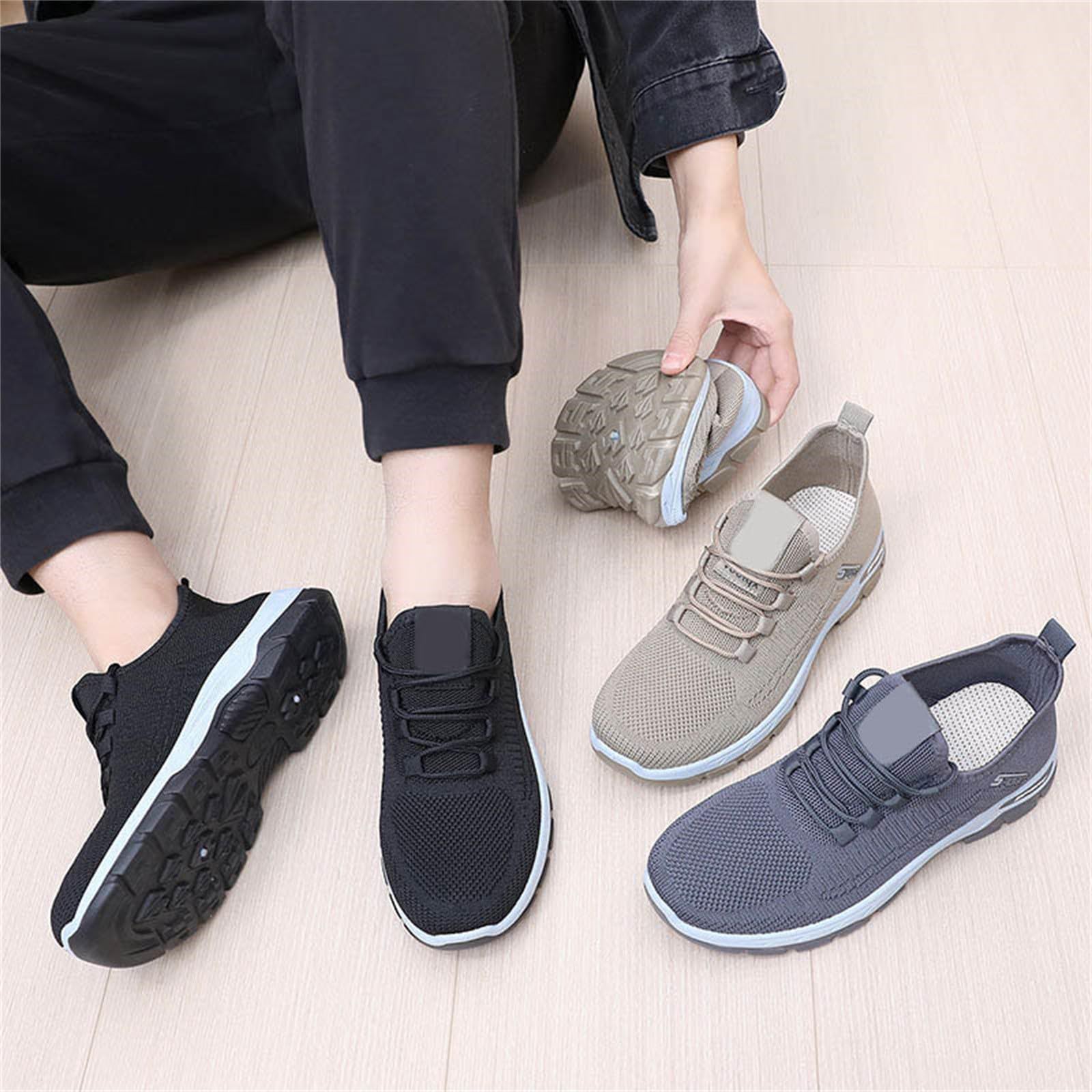 riou Elevator Zapatos para Caminar para Hombre, Wearbreeze Zapatillas de Senderismo al Aire Libre Zapatillas Ortopédicos Urbanos Ultra Cómodos Malla Zapatos Ligeros para el Trabajo