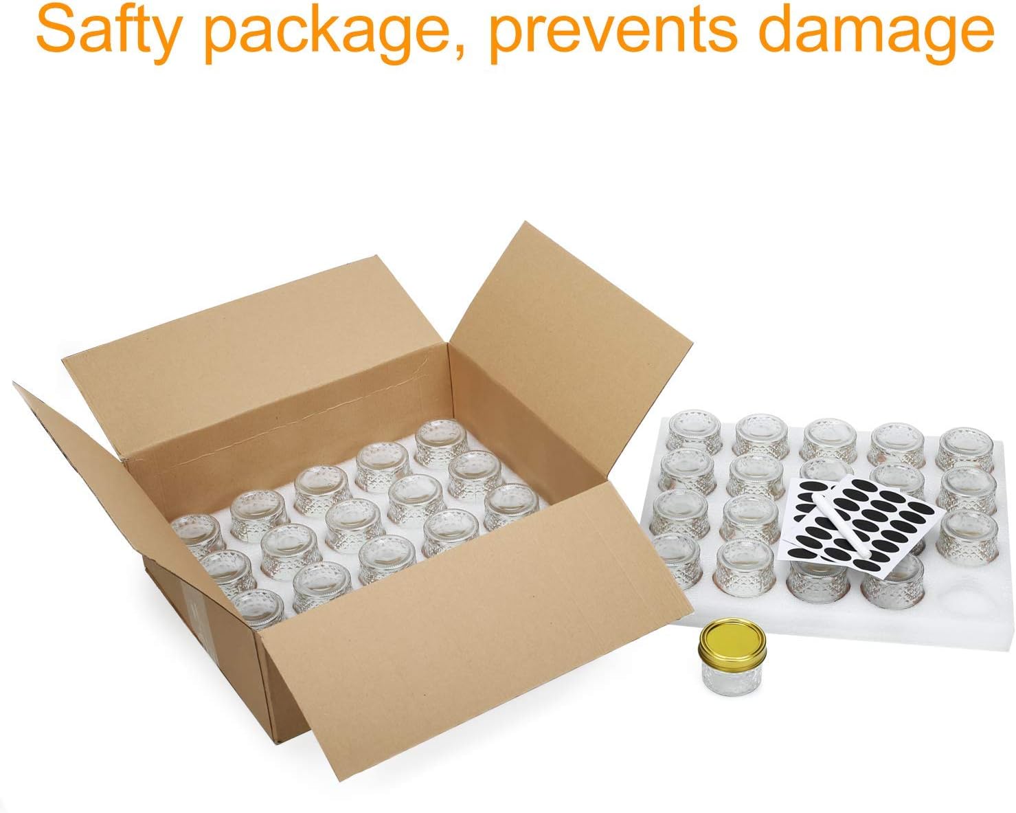 Encheng 4oz Glass Jars With Regular Lids,Mini Wide Mouth Mason Jars,Clear Small Canning Jars With Gold Lids,Canning Jars For Honey,Herbs,Jam,Jelly,Baby Foods,Wedding Favor,Shower Favors 40 Pack … … : Home & Kitchen