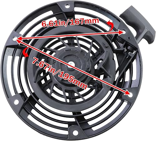 Miniatura 2 de WOTIAN 796497 Arrancador de retroceso compatible con Briggs y Stratton Conjunto de arranque por tracción 14723 150-365 796497 Arrancador de