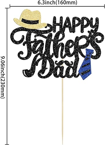 Miniatura 2 de 1 decoración de pastel para el Día del Padre, con purpurina negra para el Día del Padre, decoración de pastel para el mejor papá de todos los