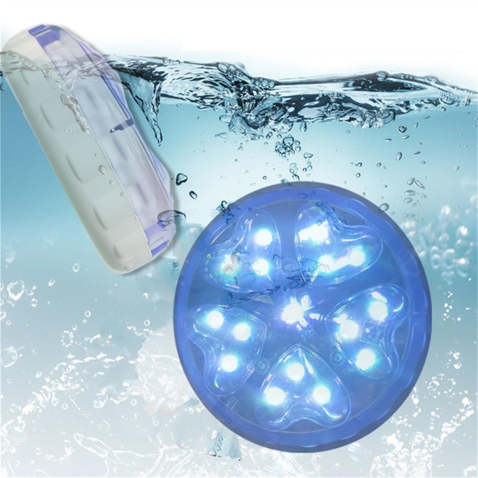 Lampe de bassin magnétique submersible RVB 13 couleurs avec télécommande pour fontaine et aquarium