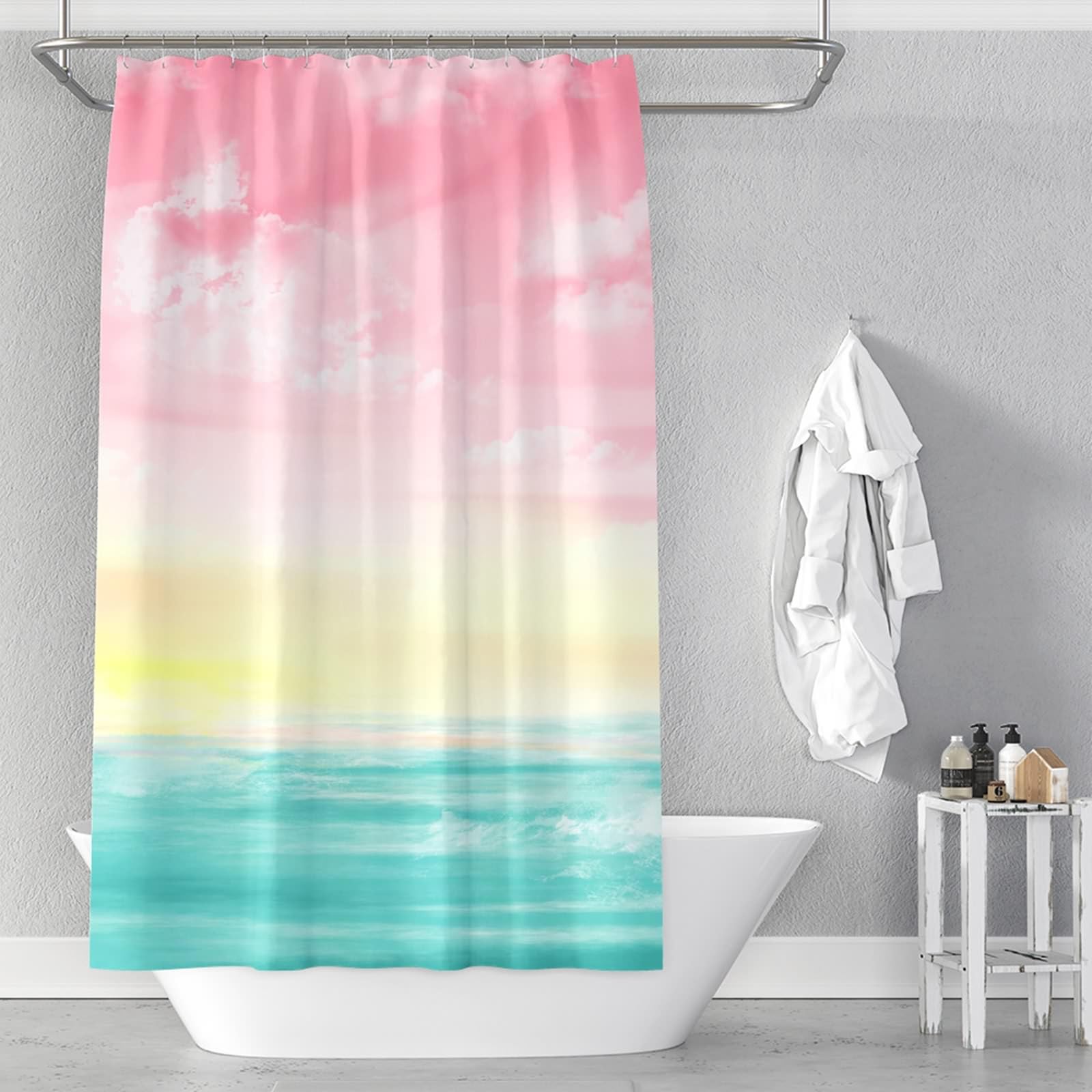Rideau de douche polyester KnSam 150x180cm lavable avec anneaux