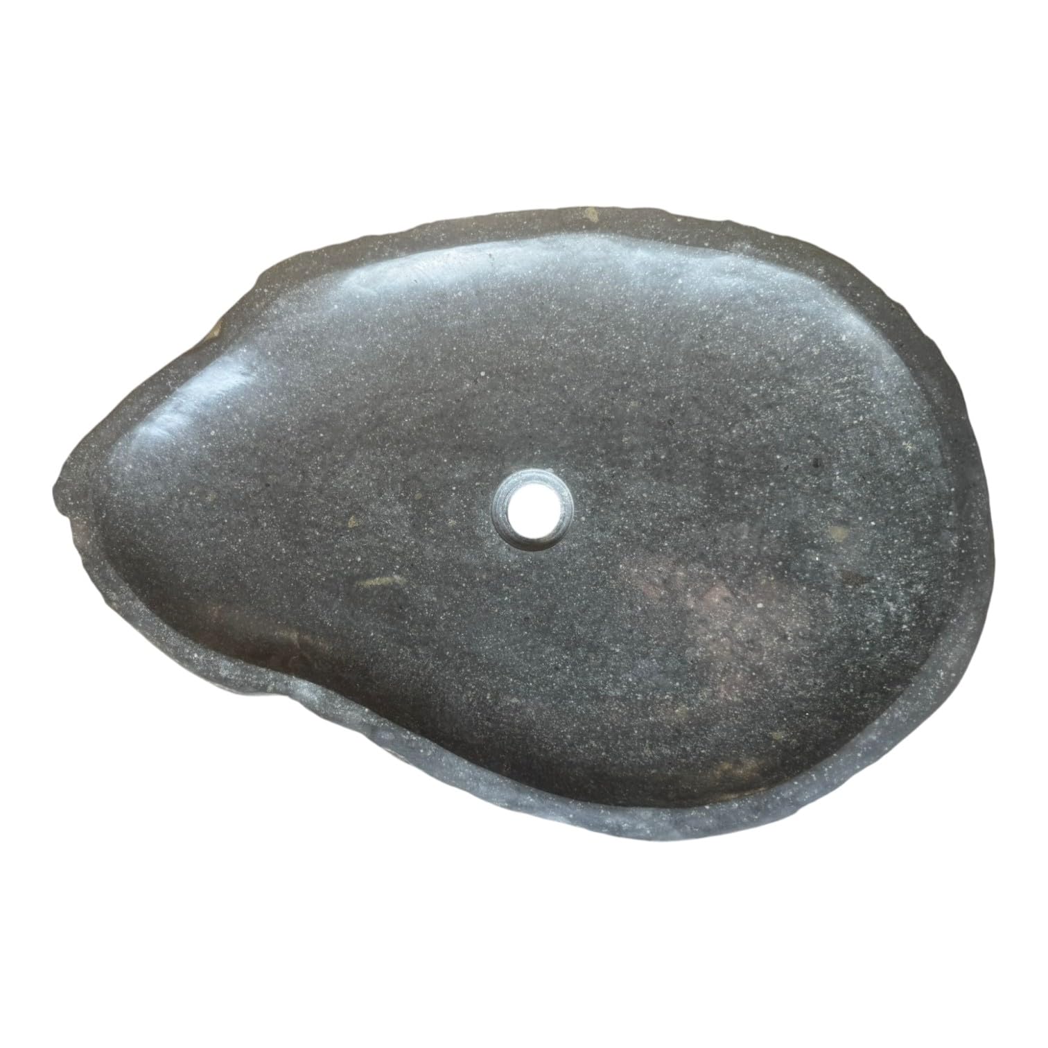 Lavandino in pietra di fiume ovale, 50-60 x 35-40 cm grigio