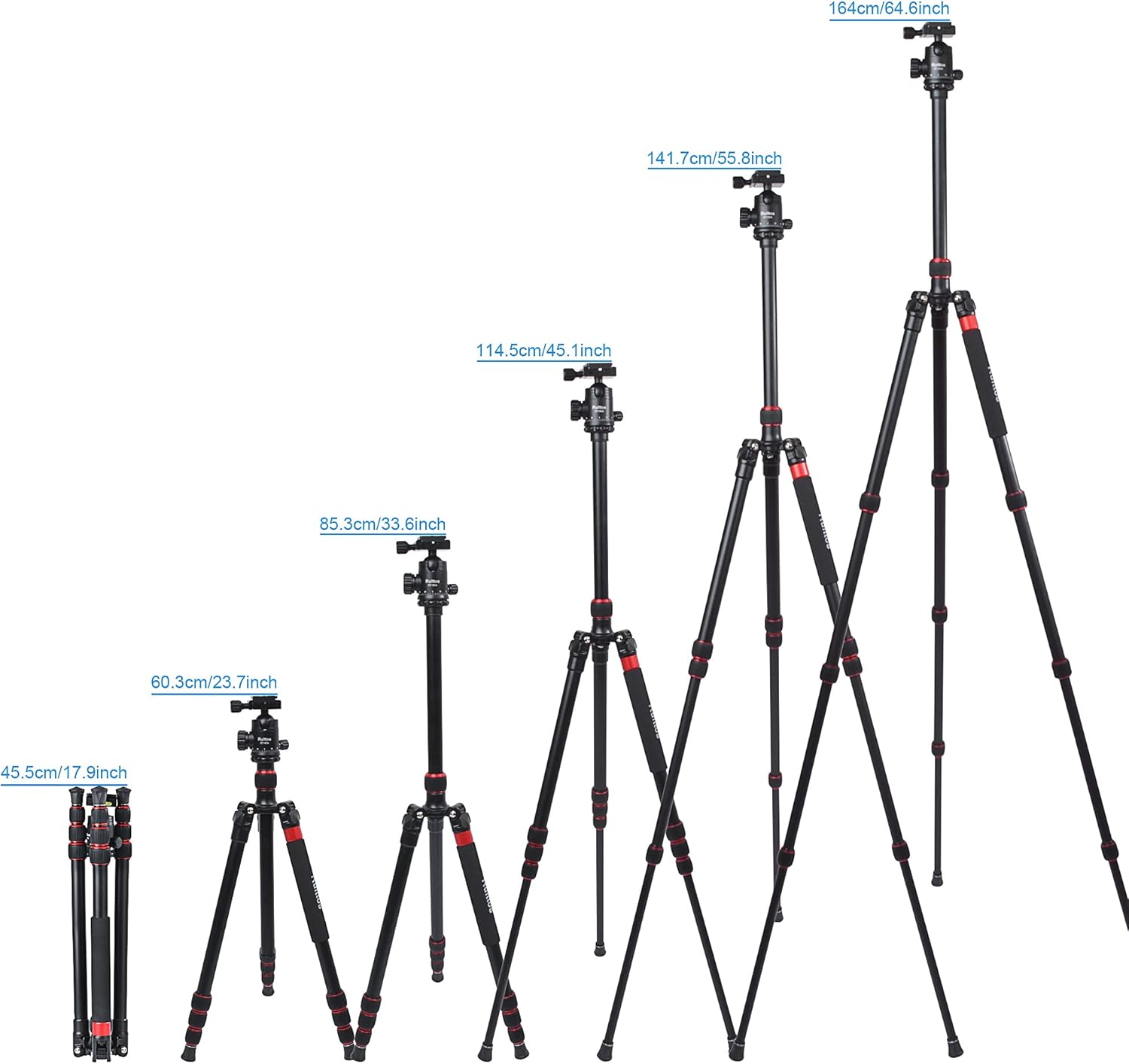 64” Camera Tripod and Monopod Kit with Panoramic Ball Head, Heavy Duty Complete Tripod for Canon, Nikon, Sony...Aluminum Alloy Made, Durable, Stable and Silk for Photography, Videography