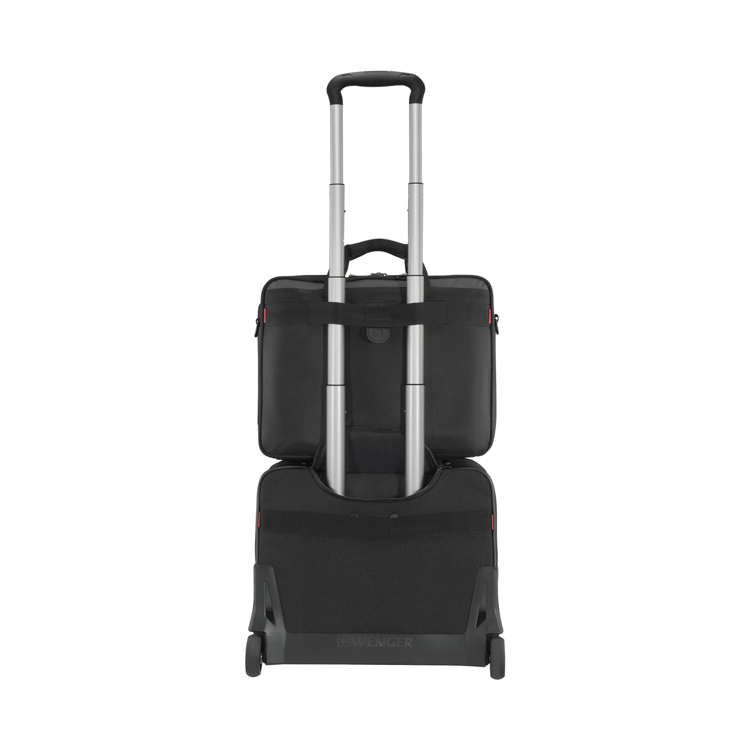 WENGER Trolley Porta PC Patriot, Notebook fino a 17”, Tablet fino a 10’’, Cartella con Ruote, Organizer, 38 l, Uomo Donna, Ufficio Viaggi di Lavoro, Nero, Sostenibile, 612259