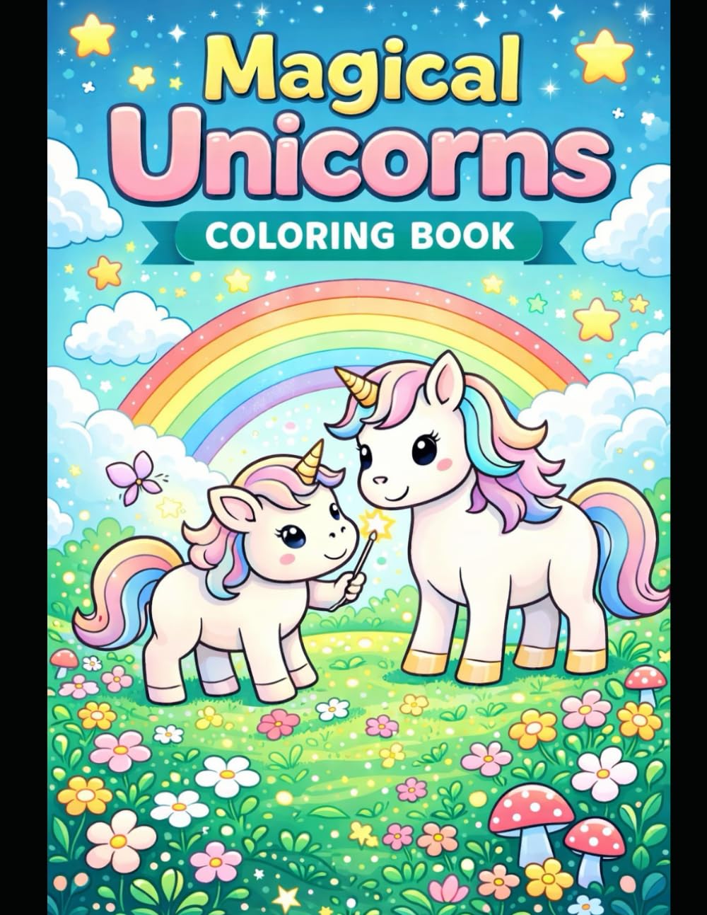Magical Unicorns Coloring Book: Cute Unicorns, Fairies, Rainbows & Simple Fun Pages for Kids Ages 3–7
