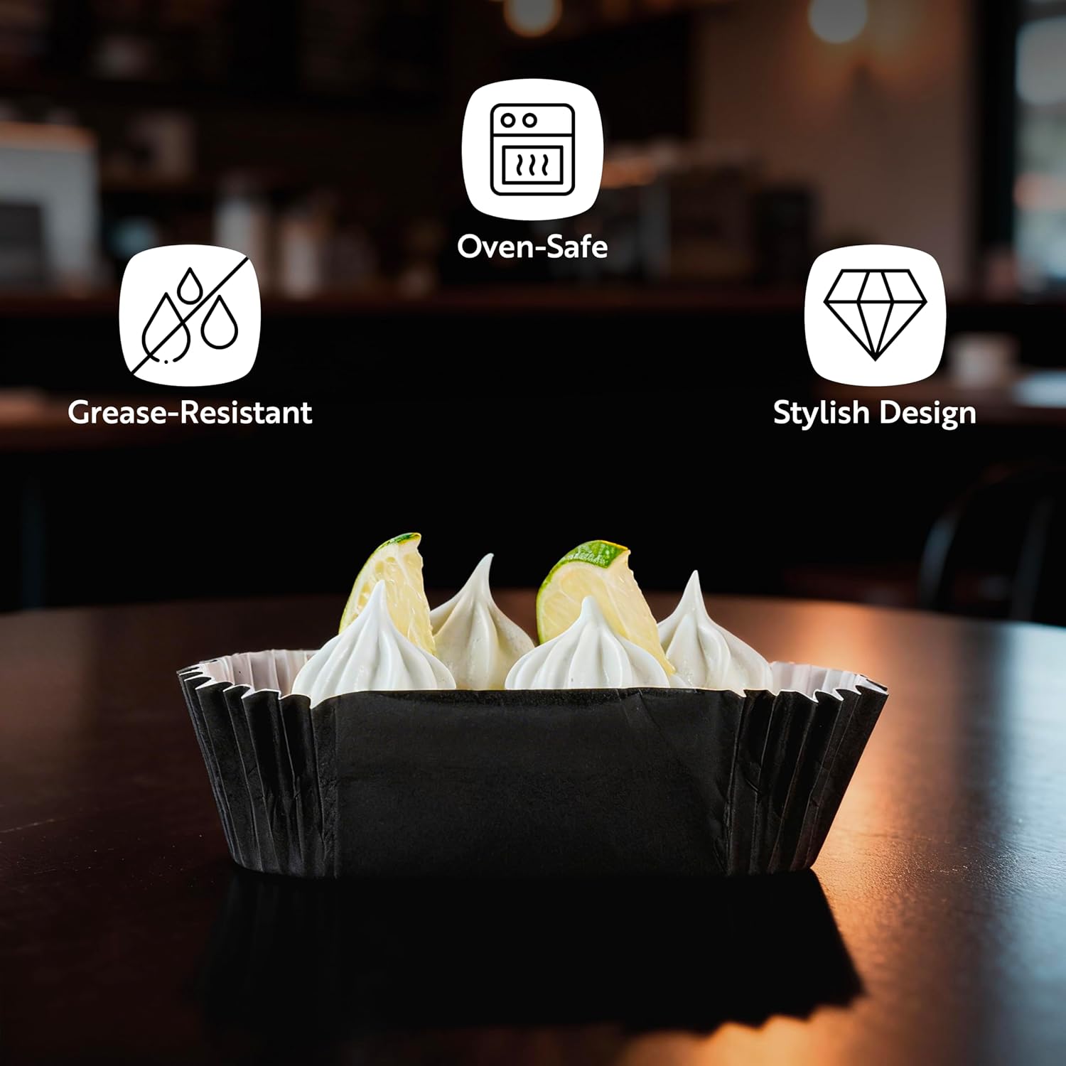 Restaurantware Cupcake Liners 200 Pack of 1.4 oz Paper Baking Cup Grease-Resistant Elliptical Muffin Wrapper Ridged Freezer-Safe Paper Disposable Oven-Safe for Birthday Parties, Events