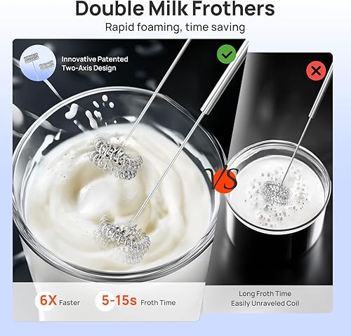 Miniatura 6 de Consciot Licuadora de inmersión 4 en 1 de mano con un máximo de 1100 W, emulsionante con cable con todo el eje de la licuadora de acero inoxidable,