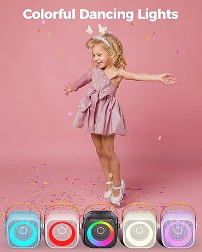 Miniatura 3 de Amazmic Juguetes para niñas, máquina de karaoke para niños, regalos de cumpleaños para niñas de 3, 4, 5, 6, 7, 8, 9, 10 años o más, altavoz portátil