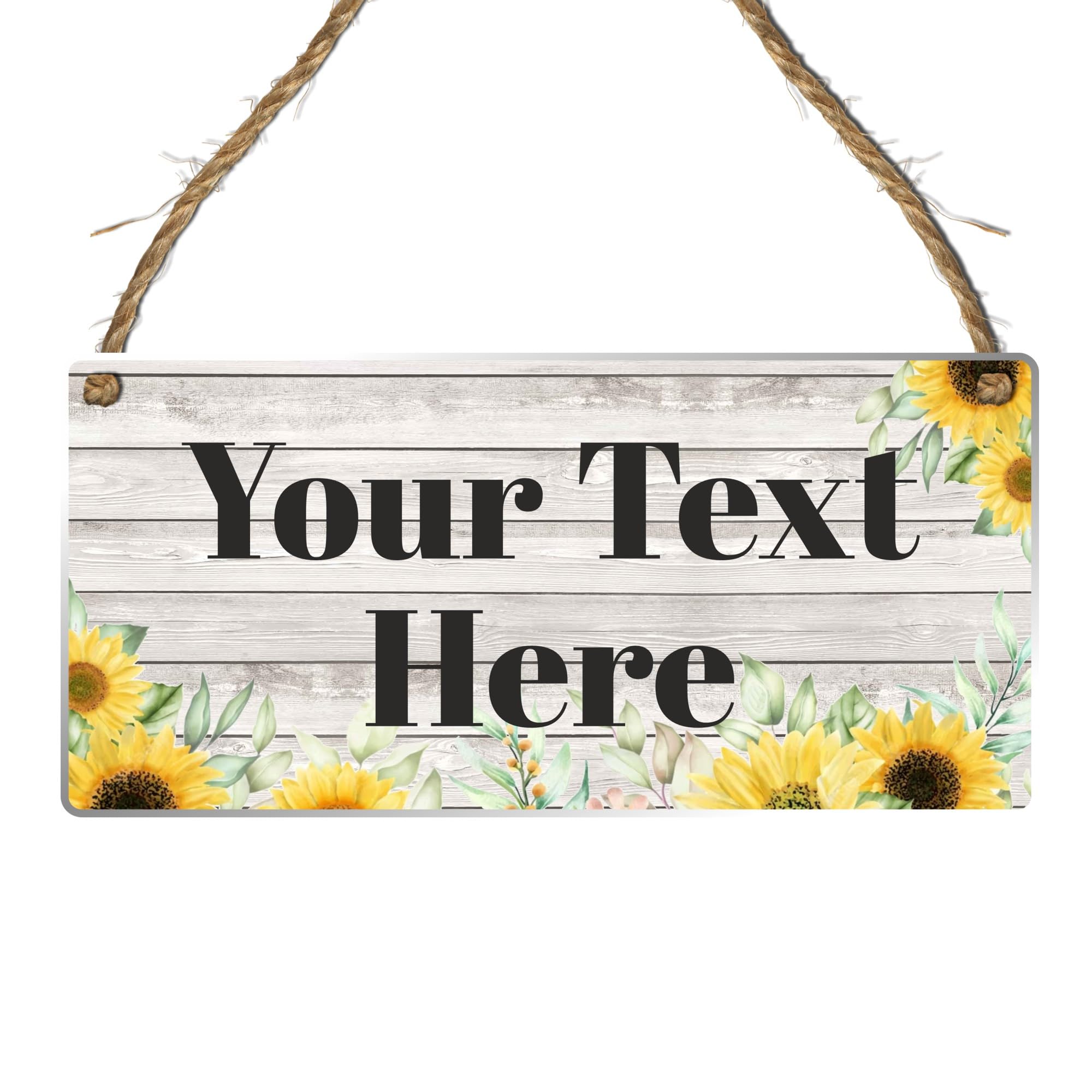 Personalised Hanging House Sign - Gift for Christmas, Anniversary, Wedding, Birthday, Father's Day - Couple Garden Sign - 10 Designs (Acrylic Indoor & Outside Use 19cm x 9cm, Sunflower Design)
