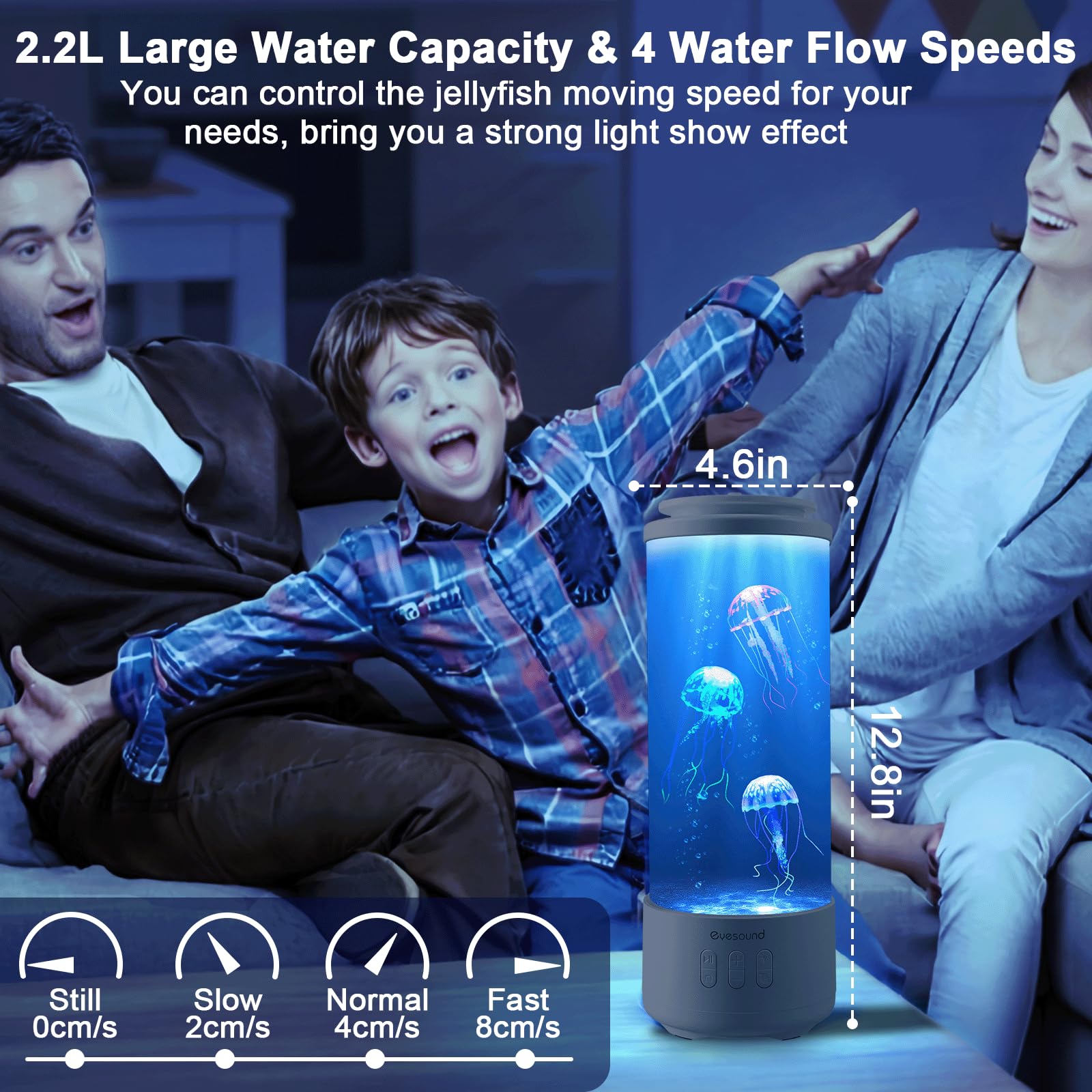 Lampada Meduse Acquario,Con Altoparlante Bluetooth, Batteria Da 3000 Mah E Telecomando,7 Colori E 4 Modalità, Controllo Della Velocità, Jellyfish Lava Lampada Per La Casa Regalo Per Bambini (Bianco-2)