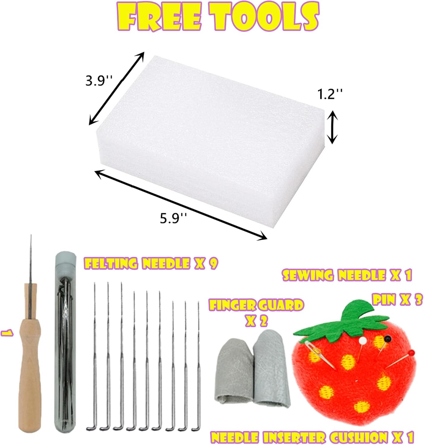DIY Needle Felting Kit with Basic Needle Felting Tools,Kit for Beginners,Cat Kitten,Animal (Siamese)