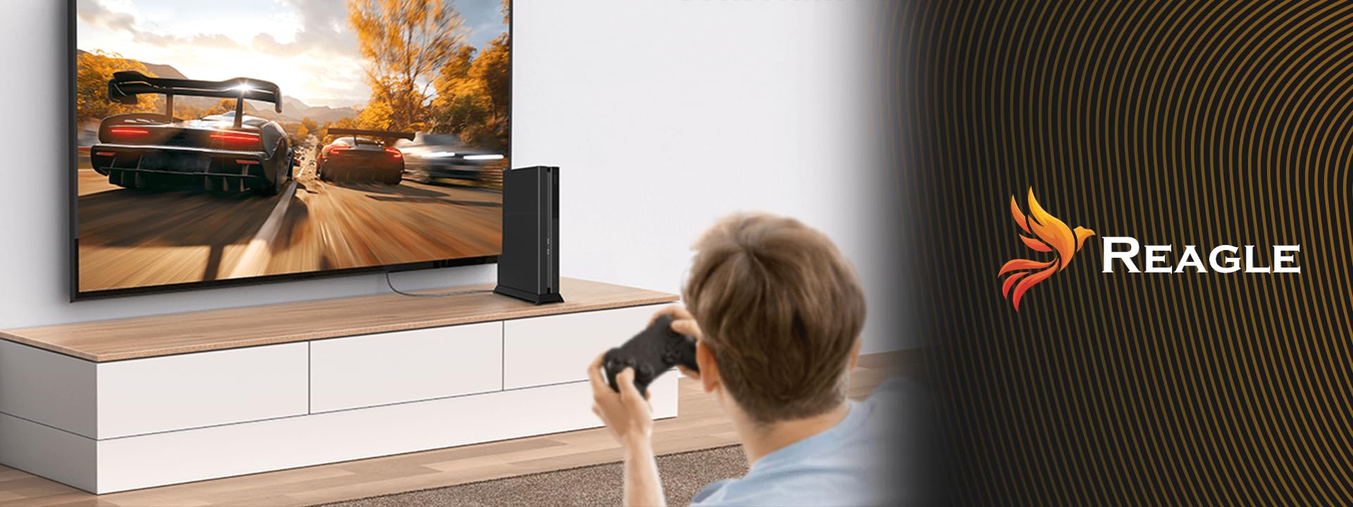 Reagle Cavo HDMI 2.1 Ottico AOC 10 m, Cavo in Fibra Ottica 48 Gbps, 8K@60Hz, 4K@144Hz/120Hz, Dynamic HDR, eARC, VRR, Compatibile con PS5, Xbox Series X/S, TV, Proiettore e PC, Unidirezionale