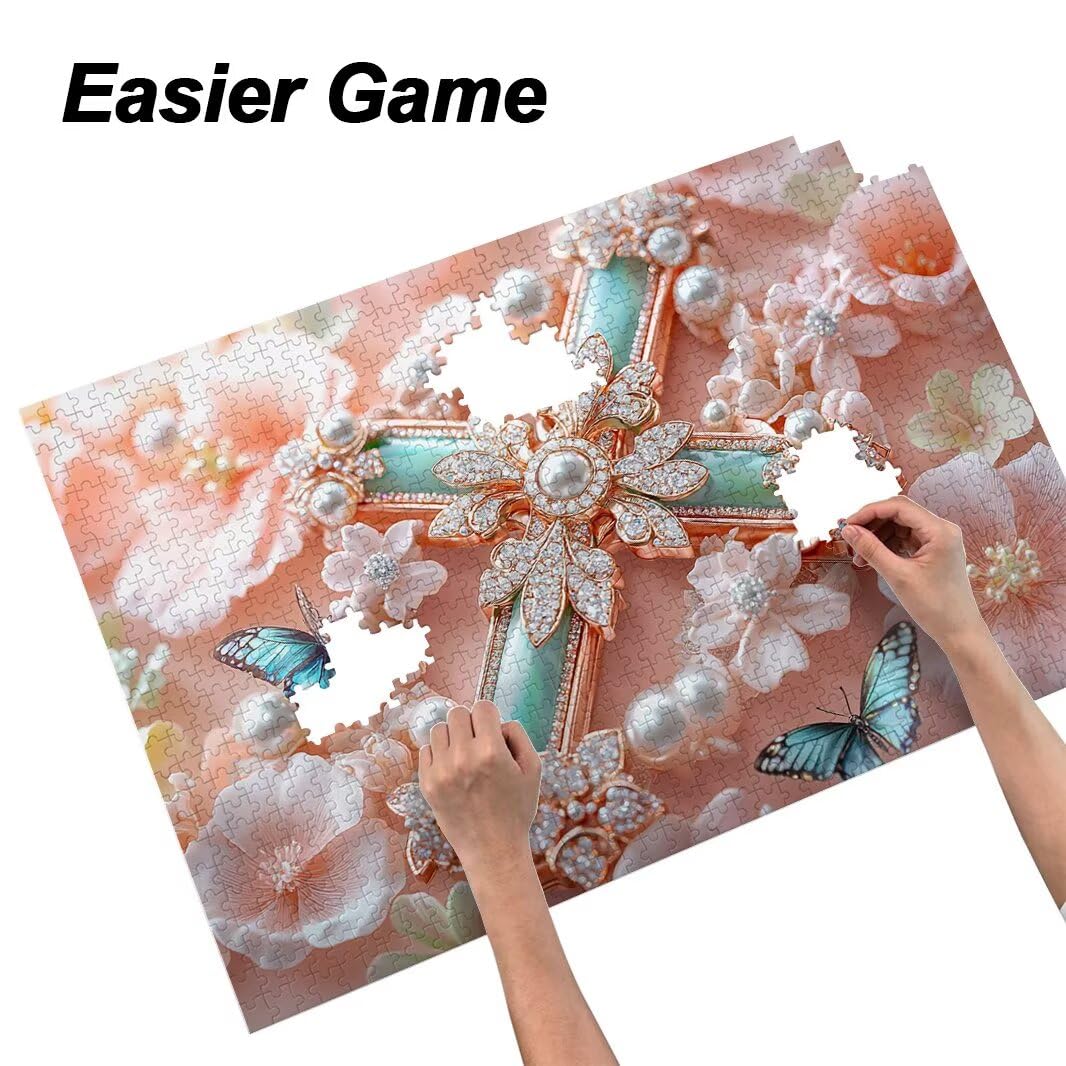 Puzzle 1000 Pezzi, Puzzle Rosa per Adulti, 70x50cm, Compact Box -4460