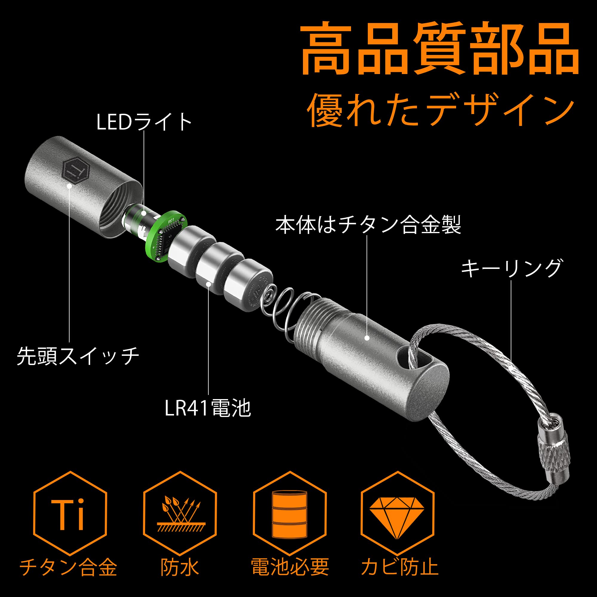 Amazon.co.jp: KeyUnity KF00 ミニ懐中電灯 ミニキーホルダー