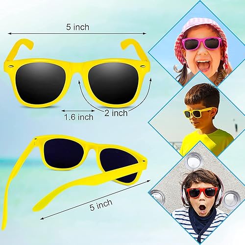 Miniatura 4 de GINMIC Gafas de sol para niños a granel, paquete de 36 lentes de sol para niños, regalos de fiesta, lentes de sol neón para niños y niñas, gran