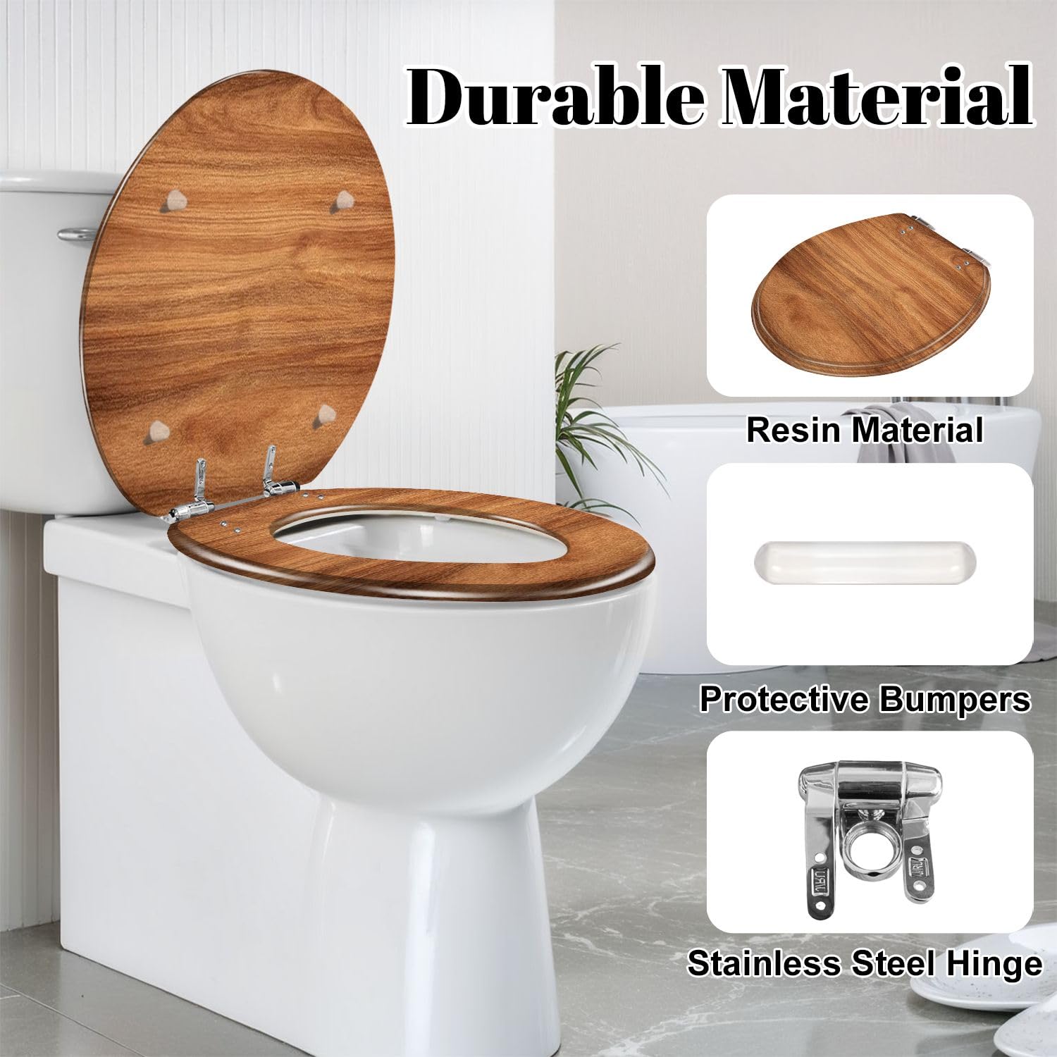 Asiento de inodoro alargado genérico para baño