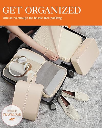 Miniatura 2 de HOTOR Cubos de embalaje para maletas, 6 piezas, cubos de embalaje ligeros para viajes, juego de bolsas organizadoras de maleta de primera calidad