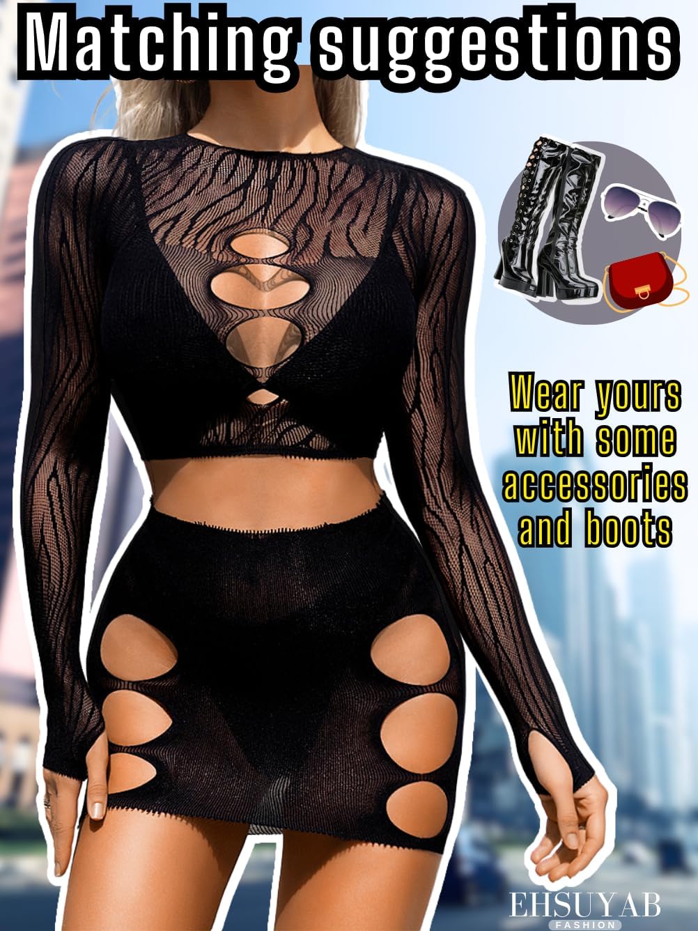 Sexy Dancewear, Exotic Lingerie Two Piece Set, Club Party Outfits - Image 4