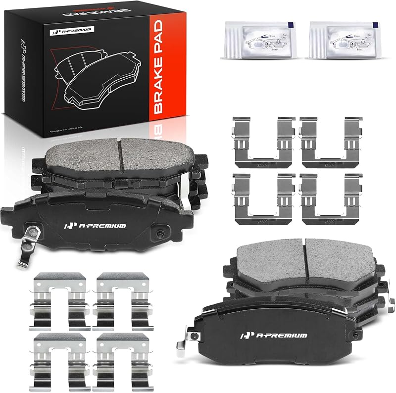 Pastilhas de freio cerâmicas dianteiras e traseiras A-Premium para Subaru – Kit com 8 unidades