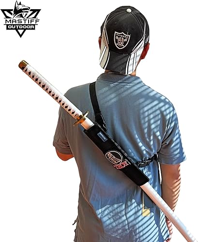 Miniatura 2 de 12 "espada rana espalda vaina negro nylon táctico modular campamento cosplay, Negro -