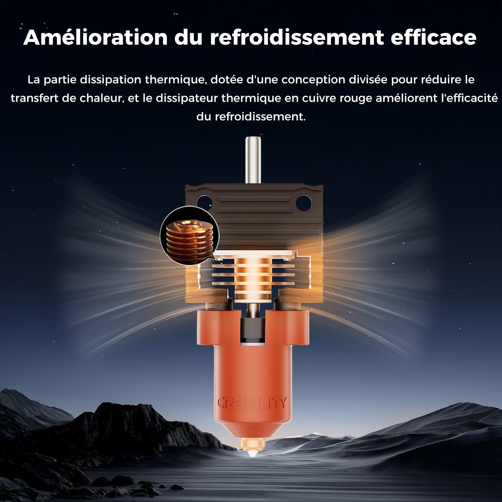 Creality Kit de mise à niveau officiel Hotend K1 Max/K1/K1 SE/K1C avec bloc de chauffage en céramique, raccord avec boucle, kit officiel de buses Unicorn Quick-Swap pour hotend d’imprimante 3D de la