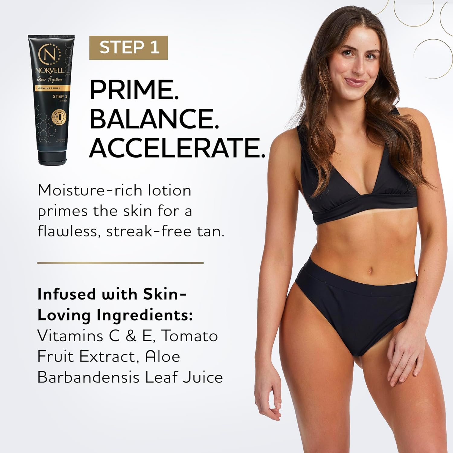 Norvell Glow System Pre-Tan Enhancing Primer, 8.5 fl oz – Prep Your Skin with Pre-Tanning Lotion to Extend Your Glow and Intensify Your Spray Tan – For Best Results Use the Glow System