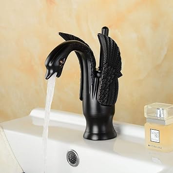 Black Swan Faucets Bathroom Basin Mixer Taps Deck Mounted Elegant Vanity Vessel Sink Taps Cold and Hot Mixer Crane