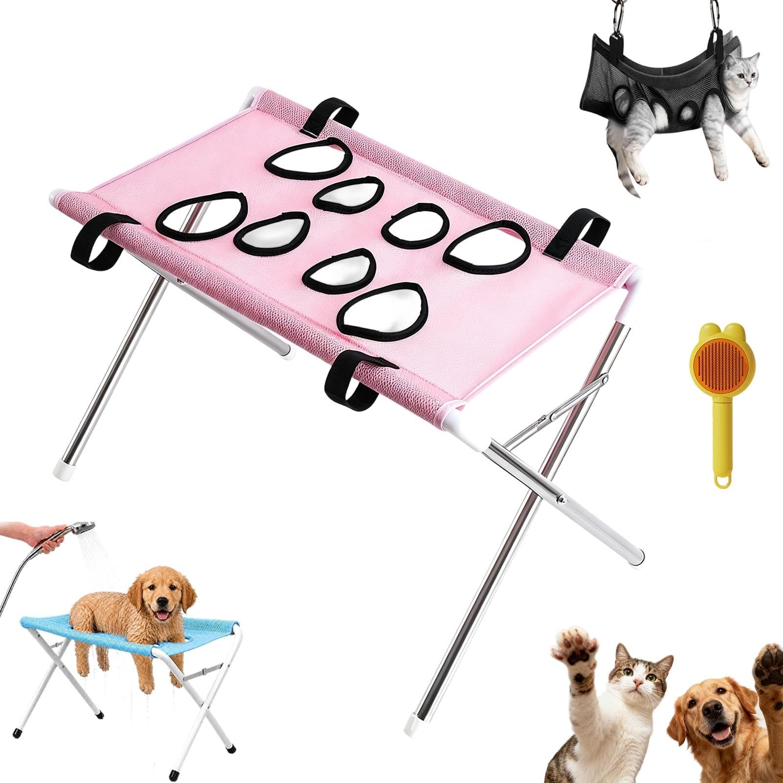 Hamaca y soporte for aseo de perros, soporte plegable for perros