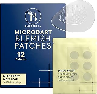 Microdart Acne Patch, Zit Patches for Cystic Acne Overnight Care, Cystic Acne Coverage, Pimple Patches Microdart Technology - Salicylic & Hyaluronic Acid (12 Count)