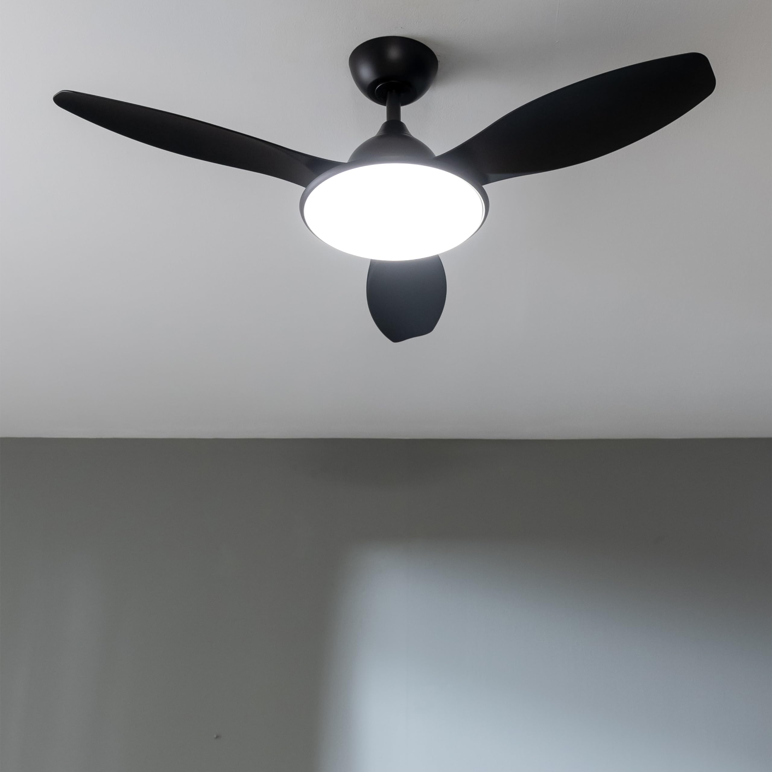 Cecotec Ventilador de Techo con Luz EnergySilence 4800 Light Black. 36 W, Motor DC, Diámetro 48”, Luz LED de 36W, Mando a distancia, Temporizador, 6 Velocidades y 3 Aspas | Fernbedienung, Timer bis 8 Std., 6 Geschwindigkeitsstufen, Sommer-/Winterfunktion,