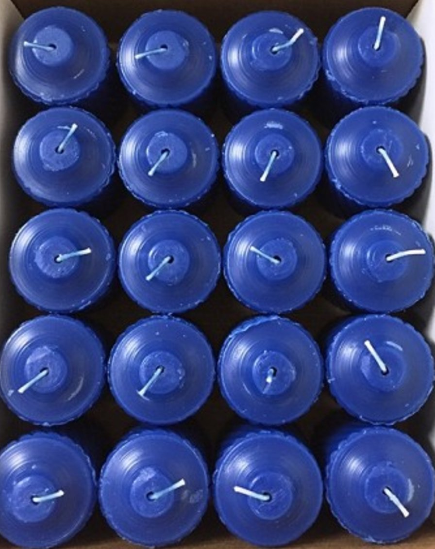 CANDLES4LESS 15 Hour Scented Votive Candles (Set of 20) Patriot Blue - Heather Scented Lead Free and Cotton Wick Candles Made in USA