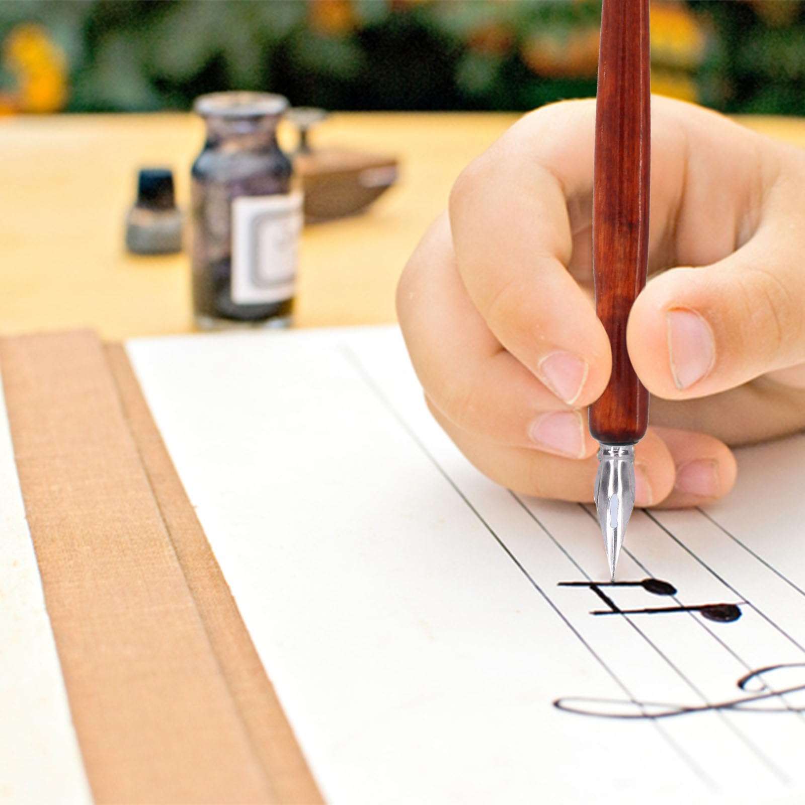 5 Porte-Plumes Calligraphie En Bois De Santal - Pour Débutants Et Dessin Bande Dessinée