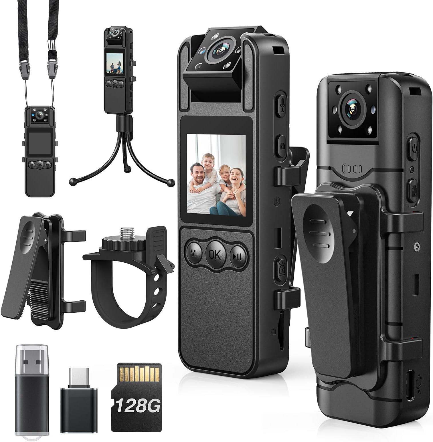 Amazon.com: Body Camera with Audio and Video Recording: 1080P FHD Body ...