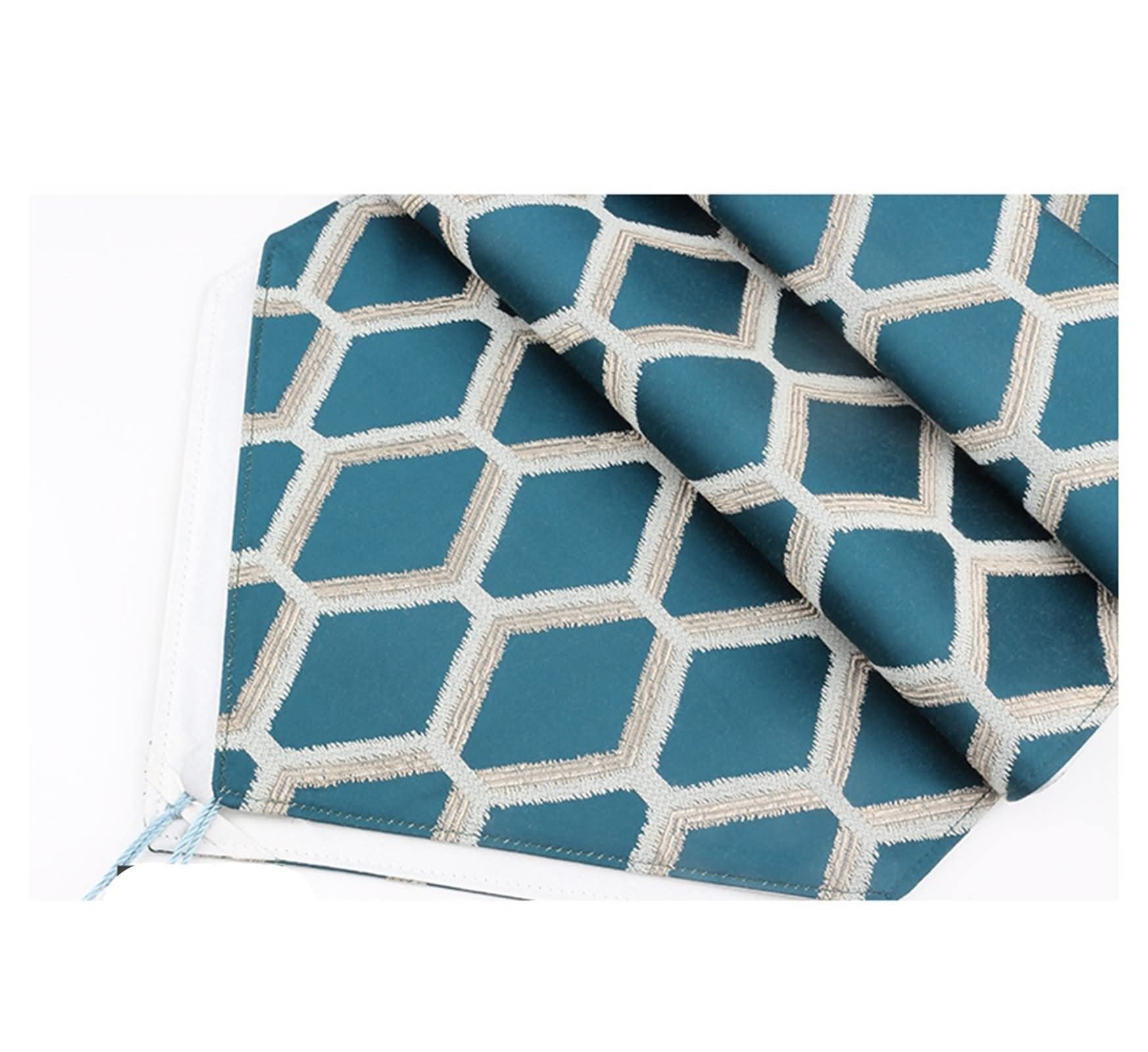 Tischläufer Herbst, Tischtuch für Biertisch aus Polyester Quaste Dreieck Geometrisches Muster Dunkelgrün 35x200CM für Feiertage Küche